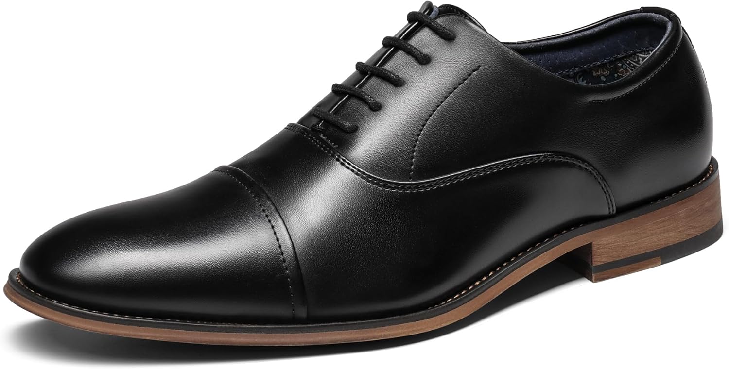 Bruno Marc Men’s Lace Up Soft Cap-Toe Formal Dress Shoes