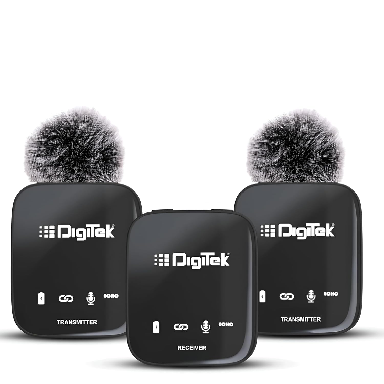 Digitek DWM 101 Wireless Microphone System with ANC Noise Reduction, 360° Sound Capture, Upto 12 Hrs Working Time, for DSLR Camera, Android & iOS Smartphones, Seamless Audio Recording