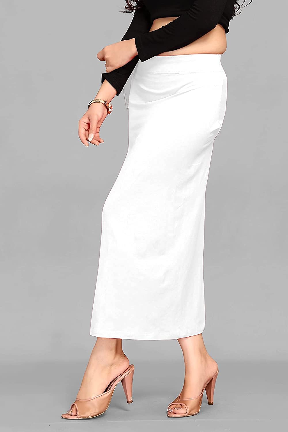 Blended Saree Shapewear Petticoat for Women, Women’s Blended FullElastic with Drawstring Saree Shapewear