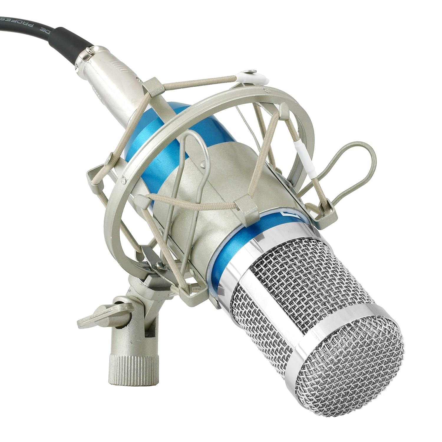 Powerpak Bm 800 Blue Silica Gel Professional Condenser Microphone Mics With Metal Shock Mount (Requires Phantom Power Or Sound Card) – Xlr