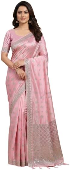 Women’s Woven Banarasi Art Silk Saree with Blouse Piece | Elegant Traditional Saree for Wedding & Occasions | Soft & Lightweight Fabric-AR001