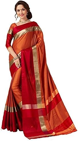 Elina fashion Sarees for Women Cotton Art Silk Woven Indian Wedding Sari, Ethnic Gift Sari