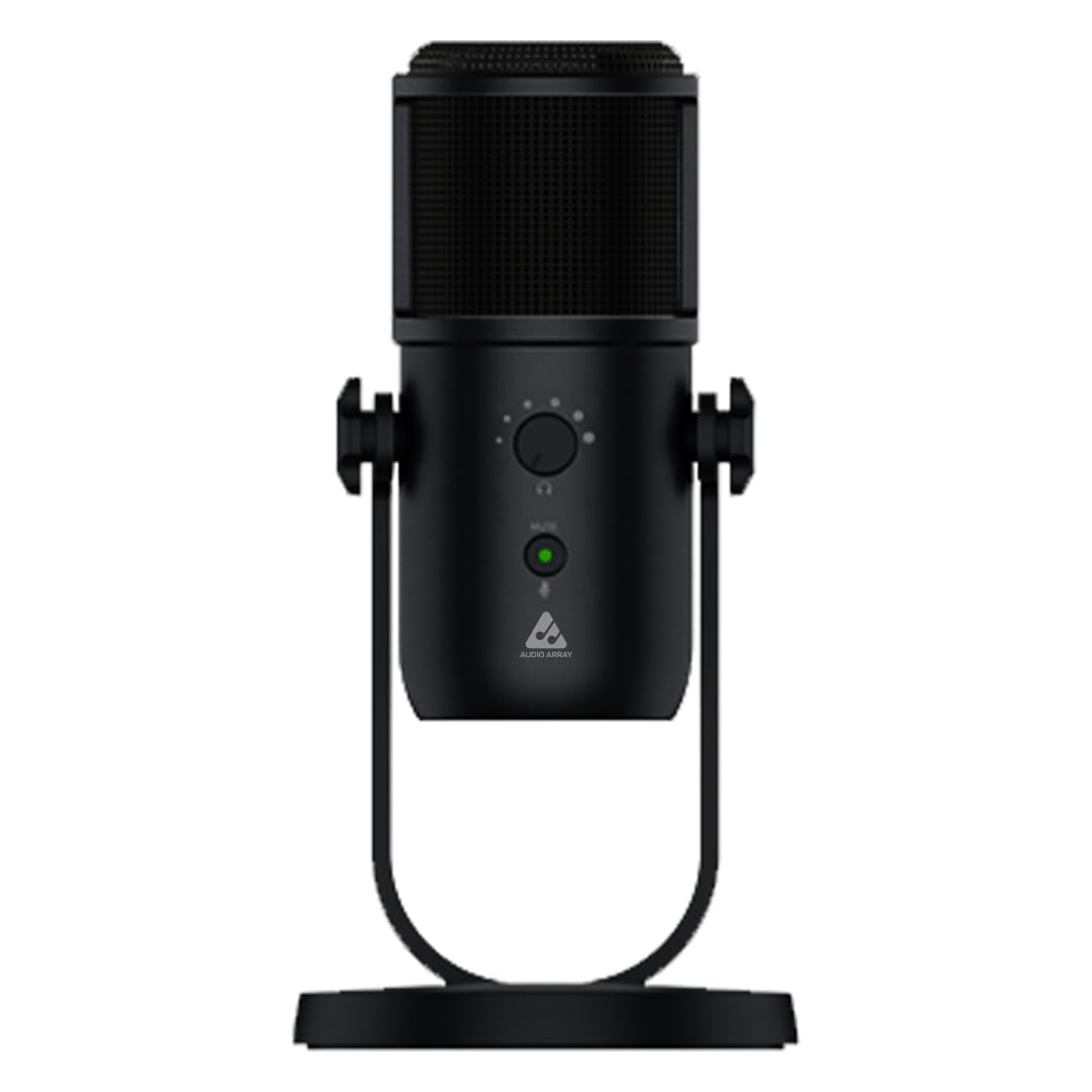 Audio Array AM-C29 4 Pickup Pattern Professional USB Plug & Play Condenser Microphone | 3.5 mm No Latency Monitoring, Volume Control & Mute Button | For Conference, Gaming, Podcasting & Live Streaming