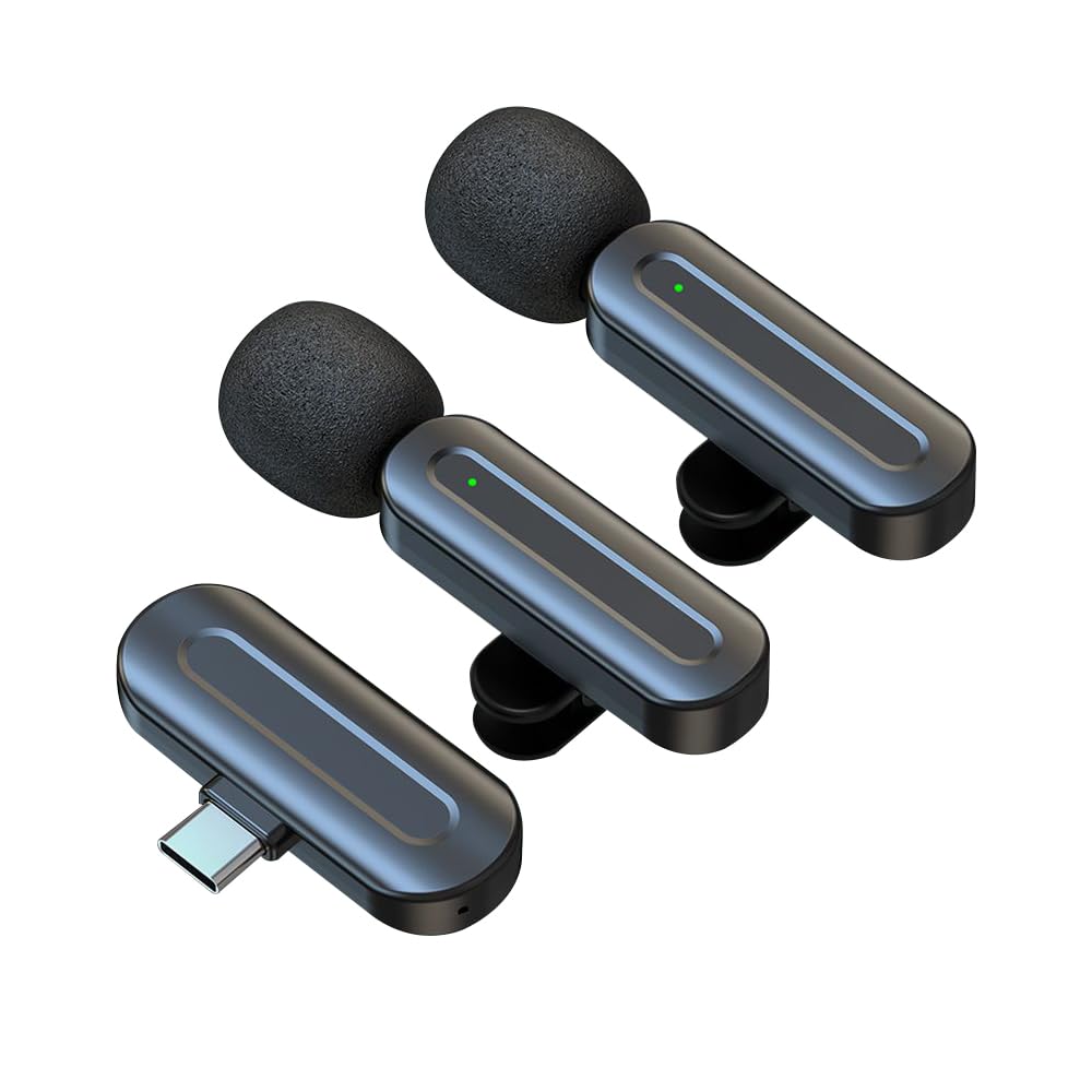 UNIGEN UniMic 120 2.4G Collar Microphone Video Recording Live Streaming Mic with Receiver for Compatible with iPhone and Android Wireless Lavalier Microphone for Video Recording, YouTube, Vlogging