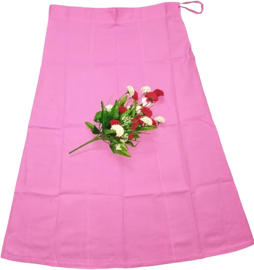 Women’s Poplin Cotton Petticoat Saree Underskirt, Full Length