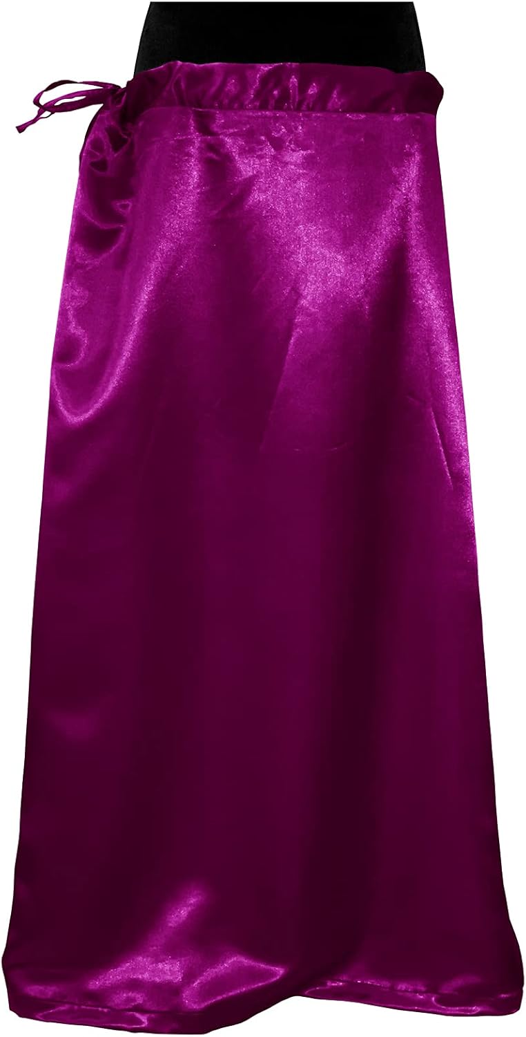 themilestocks Sari Petticoat Satin Stitched Adjustable Waist Saree Underskirt Lining Skirts