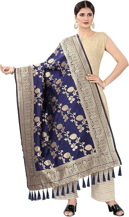 Women’s Woven Floral Banarasi Silk Dupatta