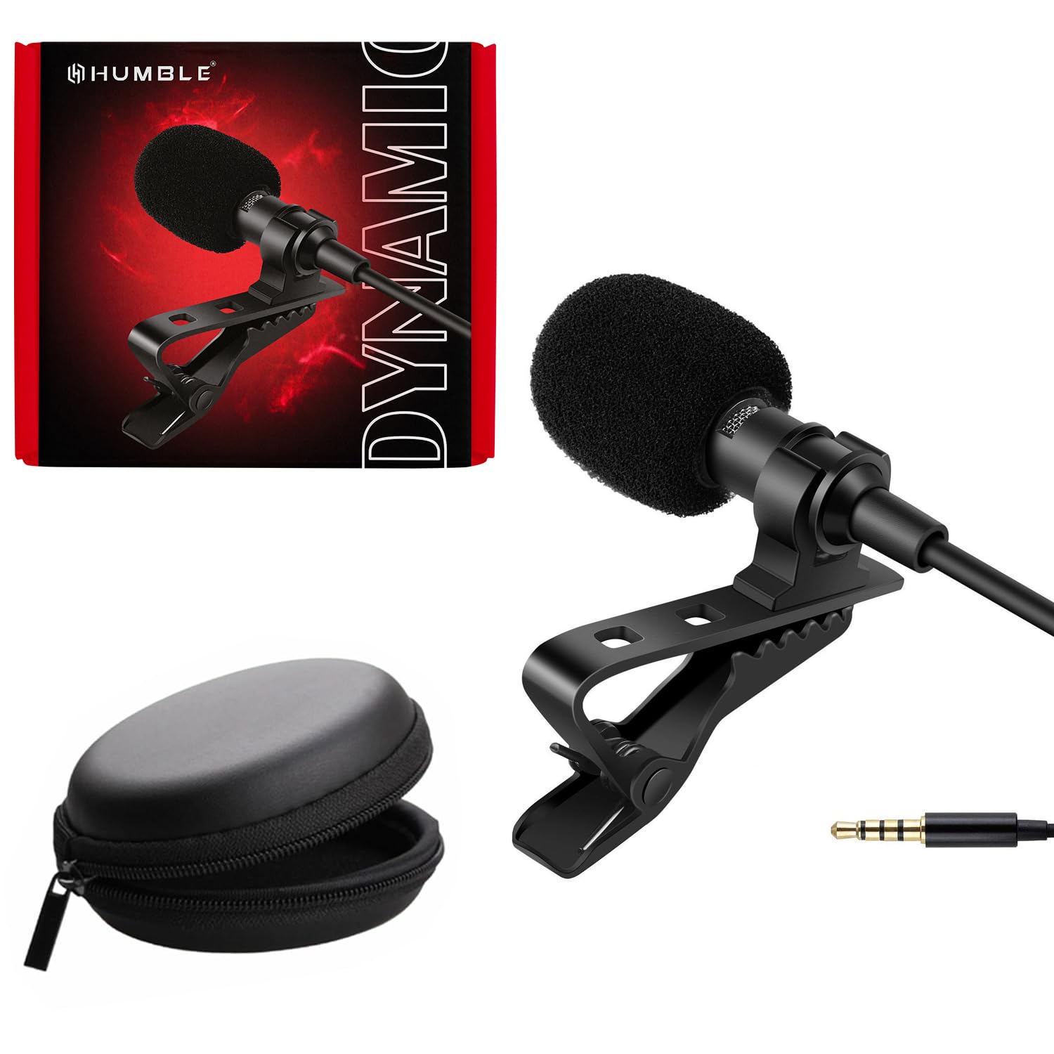 Humble HB-M01 Lavalier Lapel Condenser Mic for Android, USB 3.5MM Microphone for YouTube Vlogging Facebook Interview Livestream Video Recording and All(1.5 Meter)
