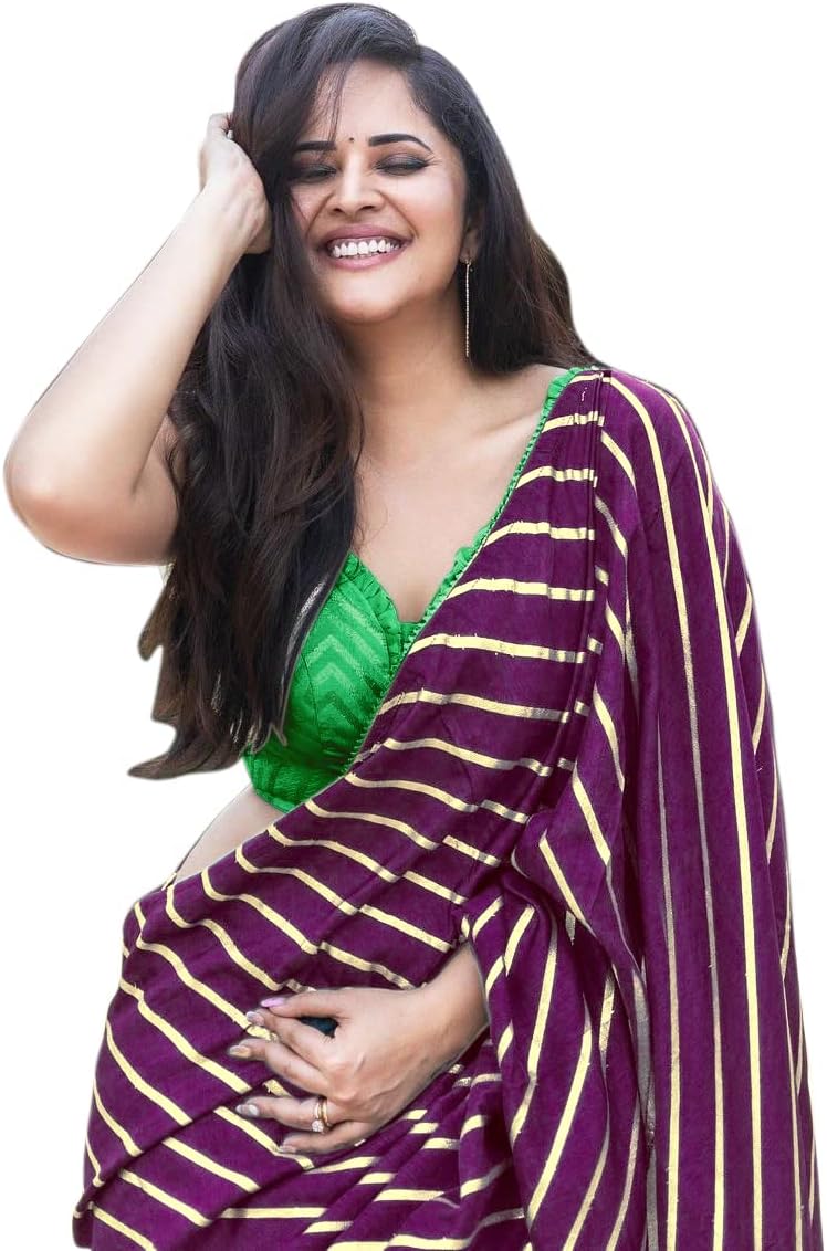 Textile Women’s Dola Silk Foil Printed Saree With Unstitched Blouse Piece (T Wine)