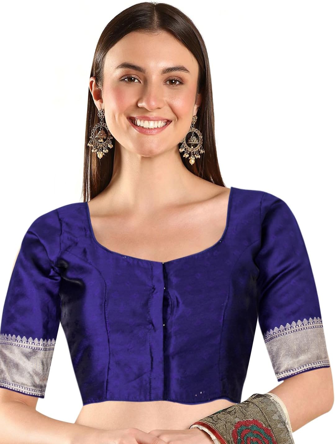 Chandrakala Casual Blouses for Women Sarees,Readymade (B186-P)