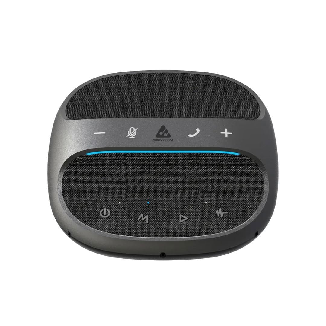 Audio Array AM-W45 Wireless Conference Microphone with Speaker | Bluetooth, USB & 4 Mics | 360° Pickup Upto 4M | Noise Reduction & Enhanced Voice | Portable Speakerphone for Video Calls/Zoom Meeting