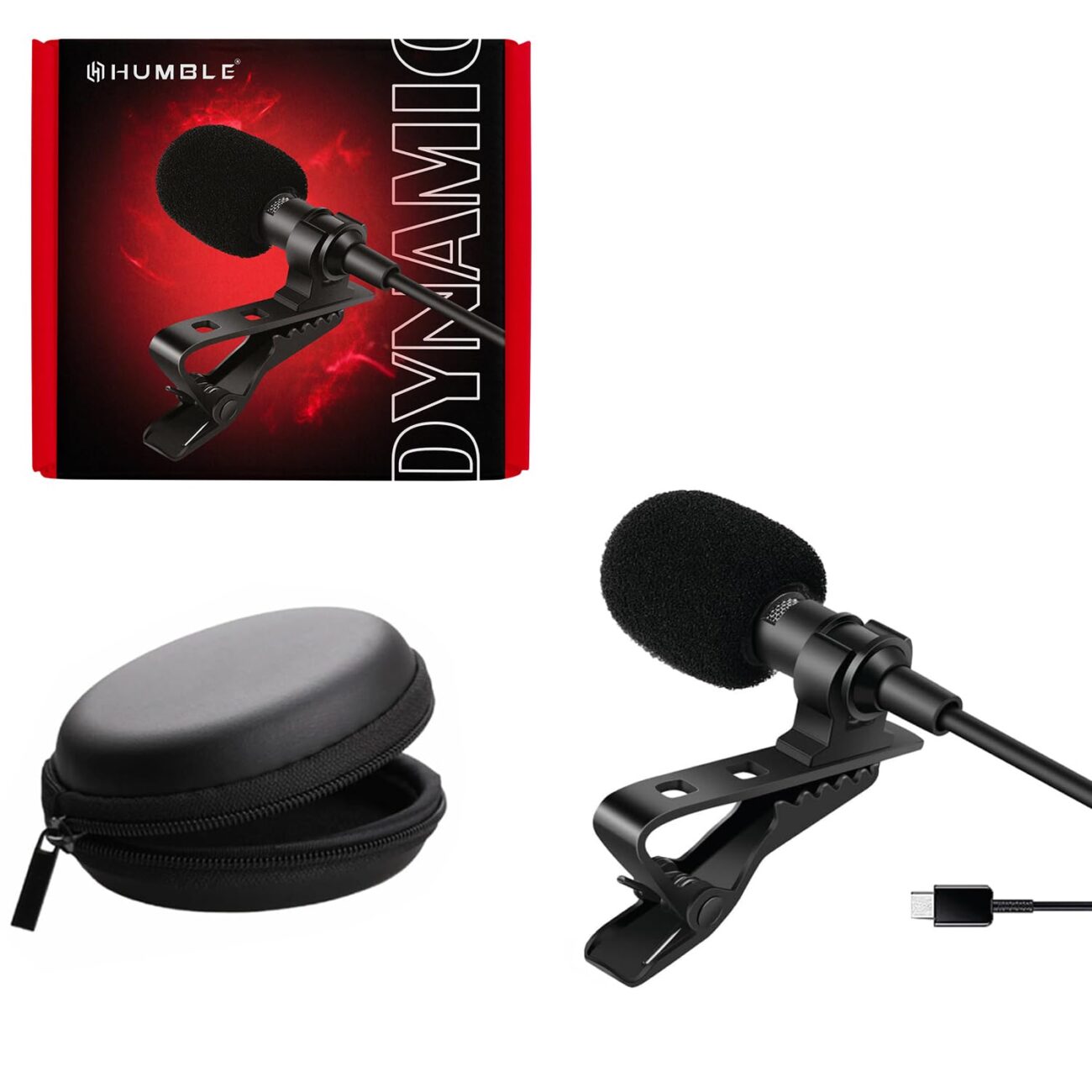Humble HB-C01 Lavalier Lapel Condenser Mic for Android, USB Type C Microphone for YouTube Vlogging Facebook Interview Livestream Video Recording and All(1.5 Meter)