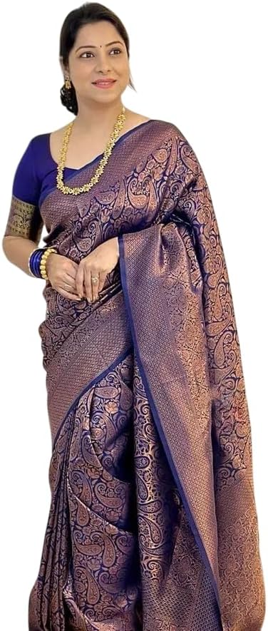 MAHEK Fab Heavy Banarasi kanjivaram Sarees for Women’s Indian Saree Fancy Wedding saree Party Wear sari & Blouse Piece.