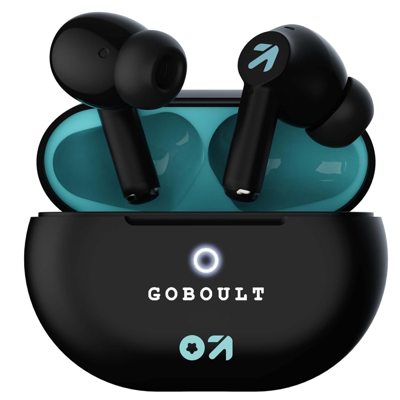 GOBOULT K40 True Wireless in Ear Earbuds with 48H Playtime, Clear Calling 4 Mics, 45ms Low Latency Gaming, 13mm Bass Drivers, Type-C Fast Charging, BTv 5.3 Ear Buds (Electric Black)