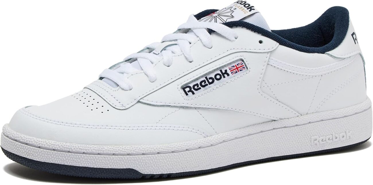 Reebok Mens Club C 85 Mens Tennis Shoes, Casual Fashion White Sneakers for Men