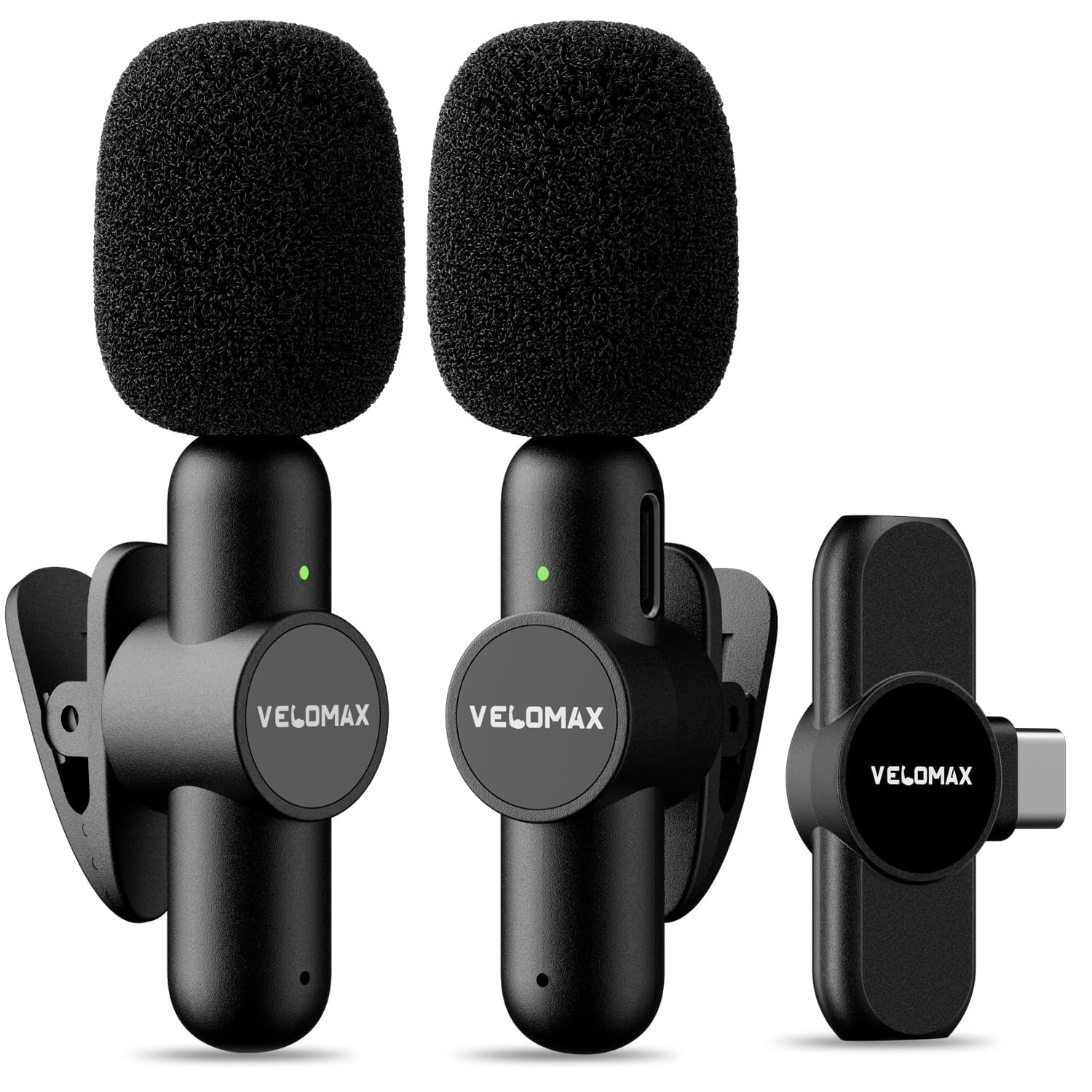 VELOMAX Wireless Mic with Noise Reduction,Mic for YouTube Wireless, Mic Wireless 30-Meter Transmission Range,Ideal mic for YouTube Video Recording