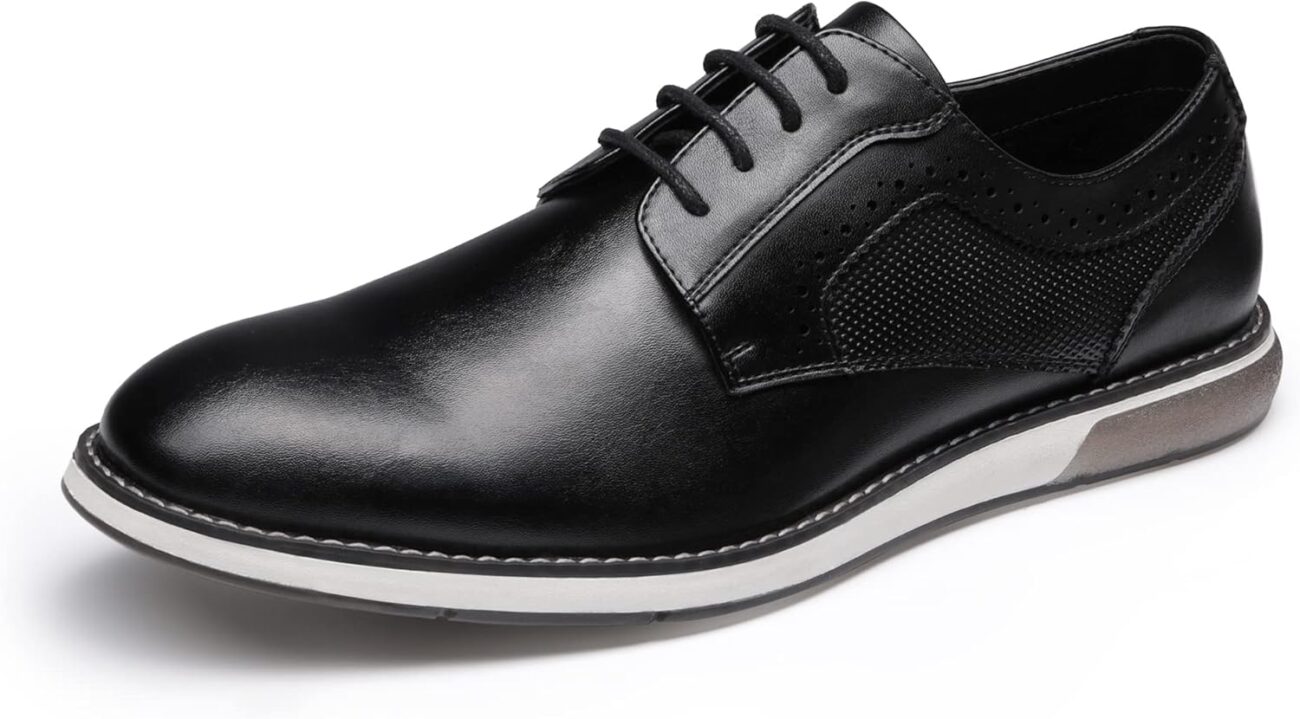 Bruno Marc Men’s Casual Dress Sneaker Shoes, Business Formal Derby Plain Toe Oxfords Crossflex GentEdge