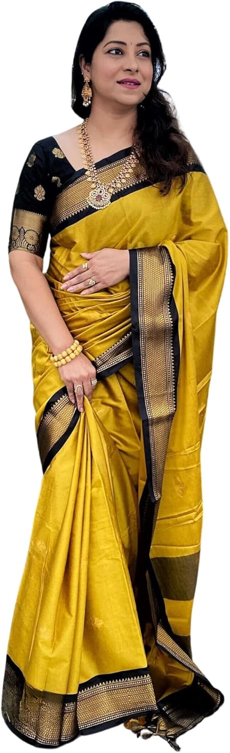SGF11 Women’s Kanjivaram Soft Silk Saree With Blouse Piece