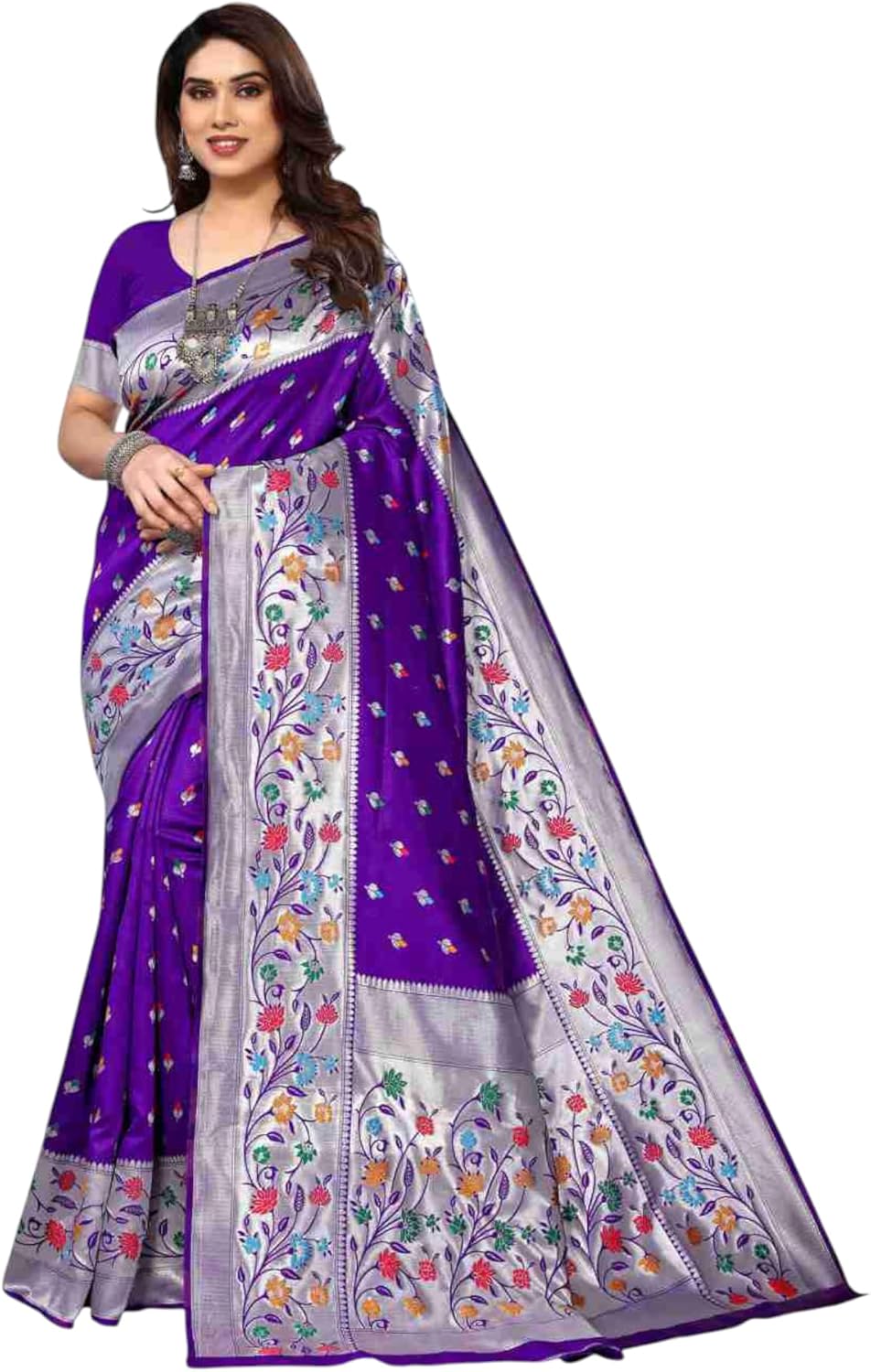 Partywear Saree For Women Designer jacquard Work With Unstitch Blouse