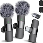 K9 Furry Lavalier Dual Wireless Microphone Quick Plug and Use for YouTube Recording Video, Collar Bluetooth Mic for Vlogging, Cute Portable & Compatible Android, iPhone with Type C
