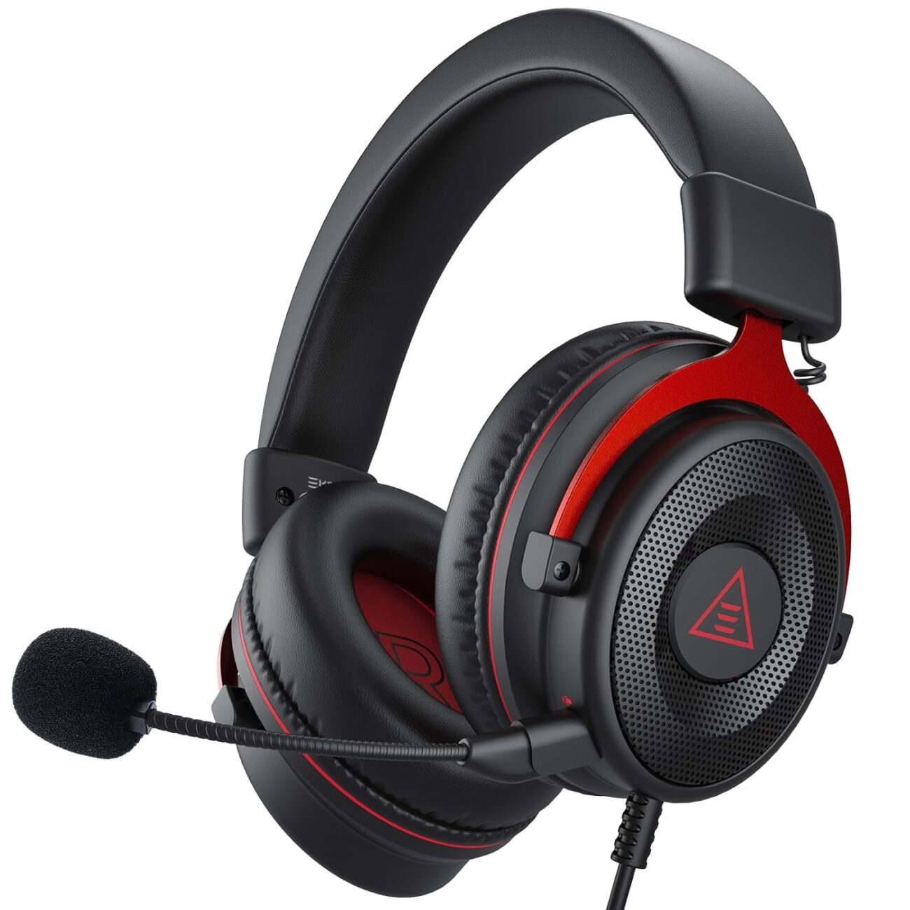 EKSA E900 Wired Stereo Gaming Headset-Over Ear Headphones with Noise Canceling Mic – Red