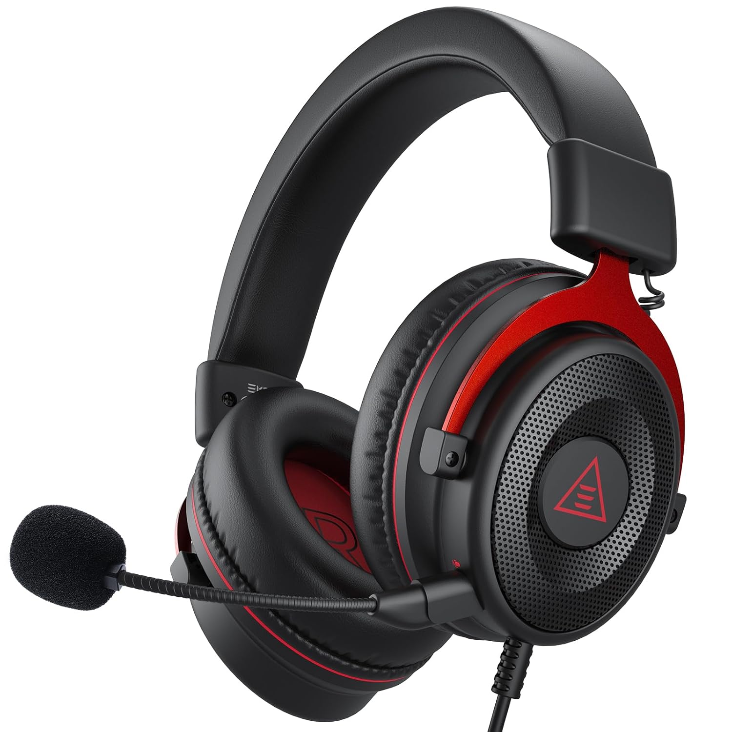 EKSA E900 Wired Stereo Gaming Headset-Over Ear Headphones with Noise Canceling Mic – Red