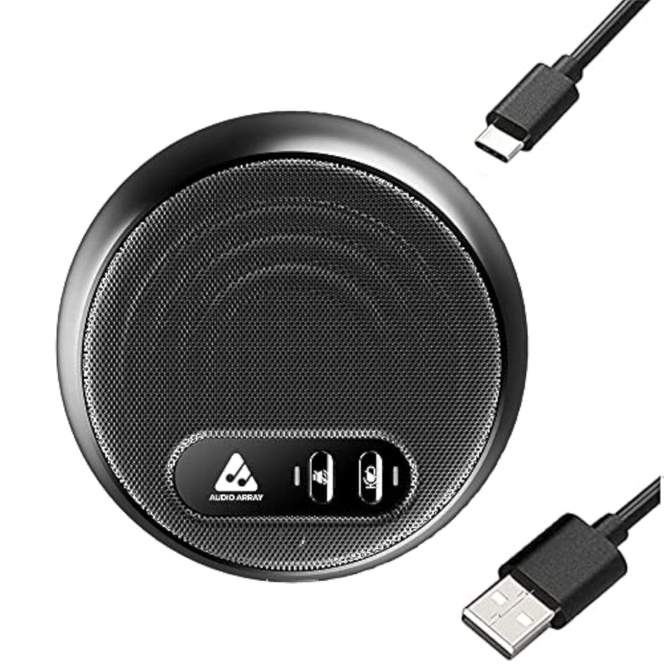 Audio Array AM-C10 USB Plug & Play Conference Microphone with Speaker | Omni Directional Pickup Upto 4M | Speaker and Mic Mute Buttons | Volume Control & Mute Button | Ideal for Meeting & Video Call