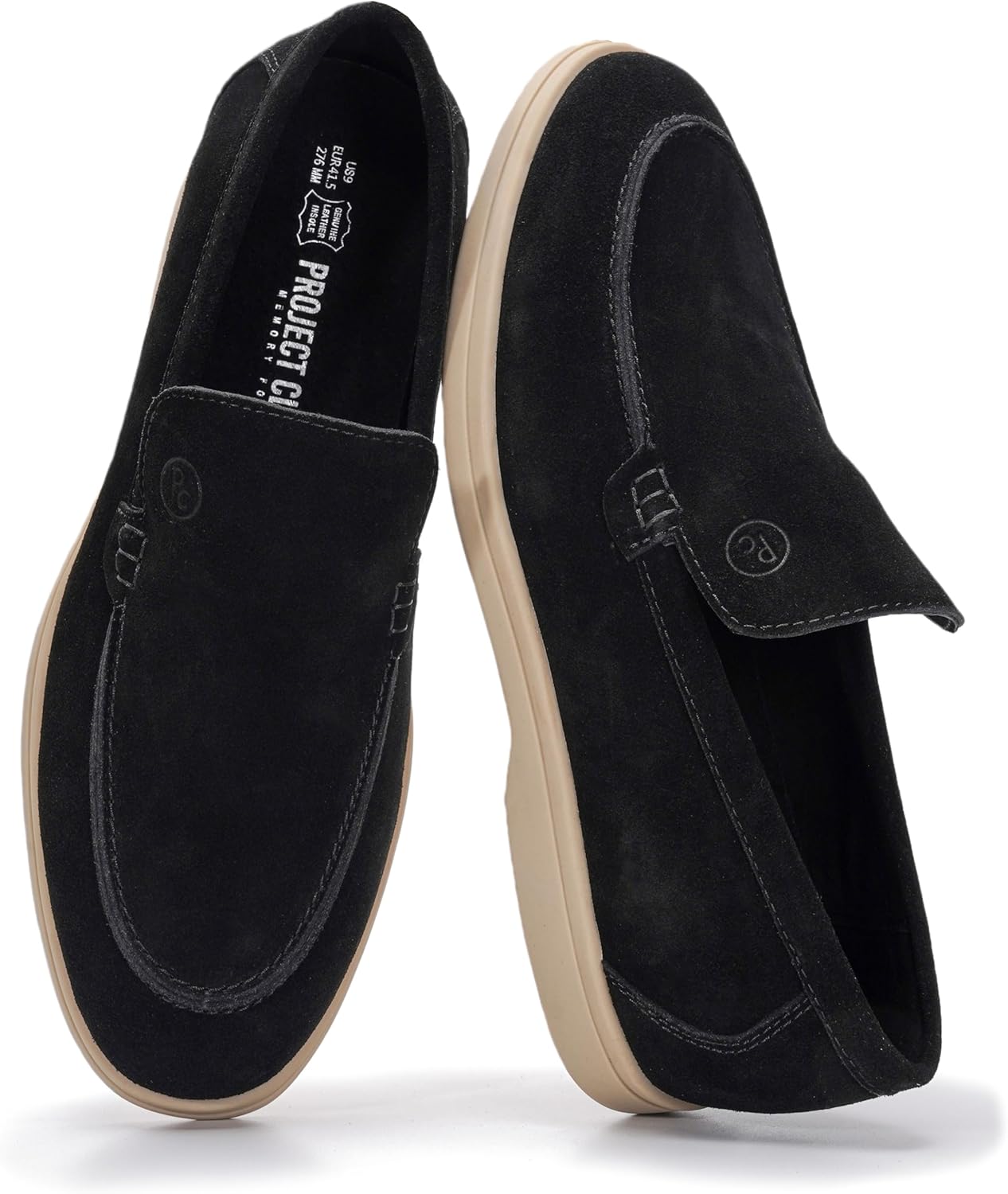 Project Cloud Mens Shoes 100% Genuine Leather with Memory Foam Insole Venetian Loafers for Men Footwear – Non Slip Moccasins Loafer Mens Casual Shoes (Mark)