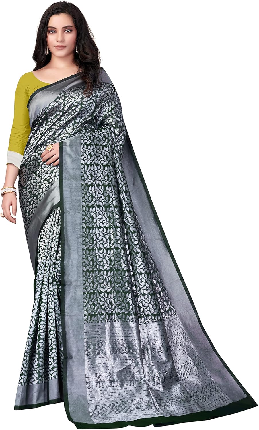 Women’s Litchi Silk Designer Banarasi Saree (Radhika)