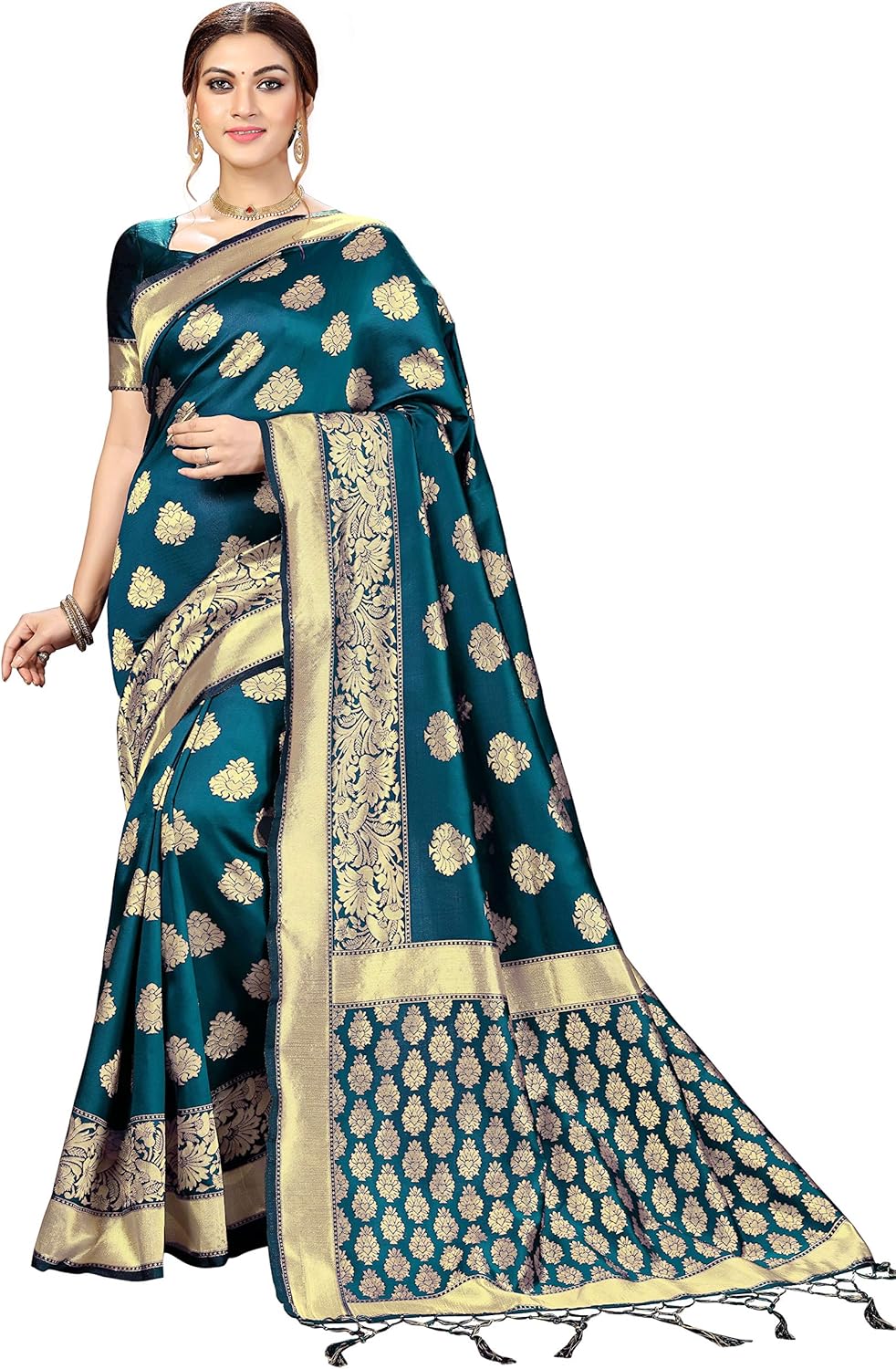 Nivah Fashion Women’s Banarasi Art Silk Saree with Blouse Piece