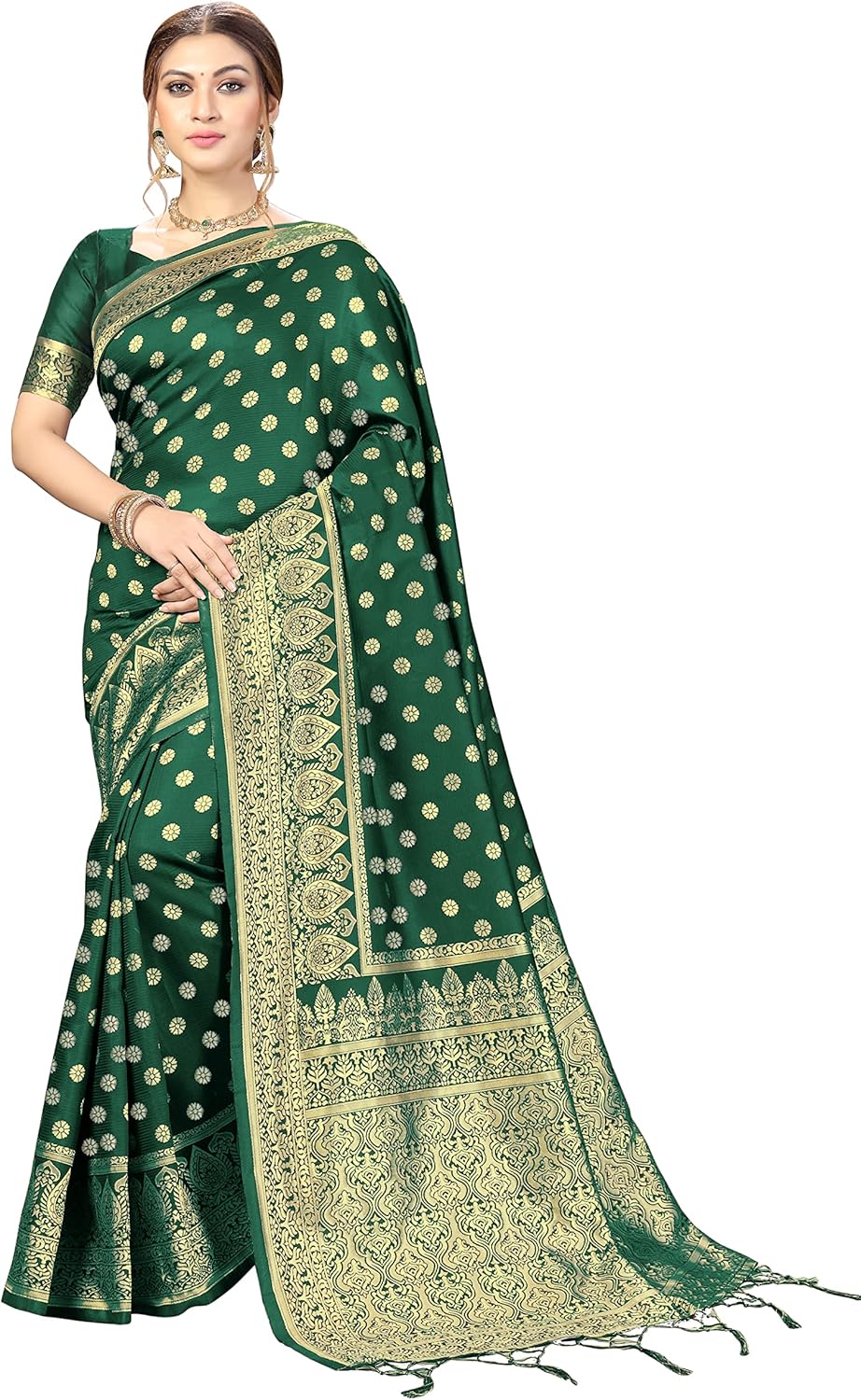 Nivah Fashion Women’s Kanjivaram Banarasi Art Silk Saree with Blouse Piece