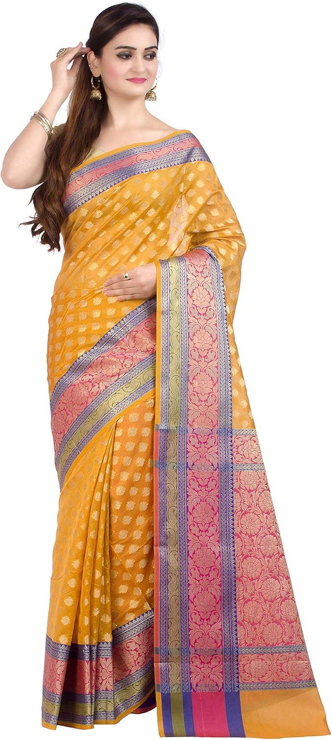 Chandrakala Banarasi Saree for Women with Unstitched Blouse Piece Indian Wear (1080)