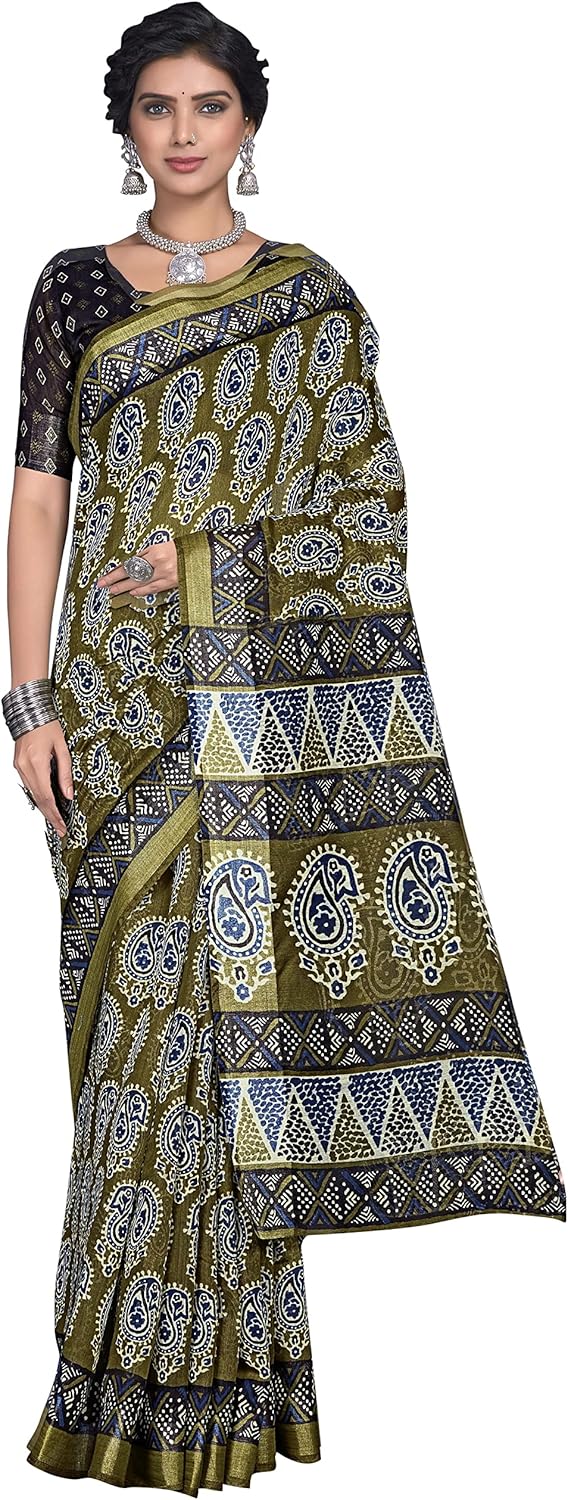 Women’s Cotto Silk Saree With Blouse Piece (Shubh104_Parent)
