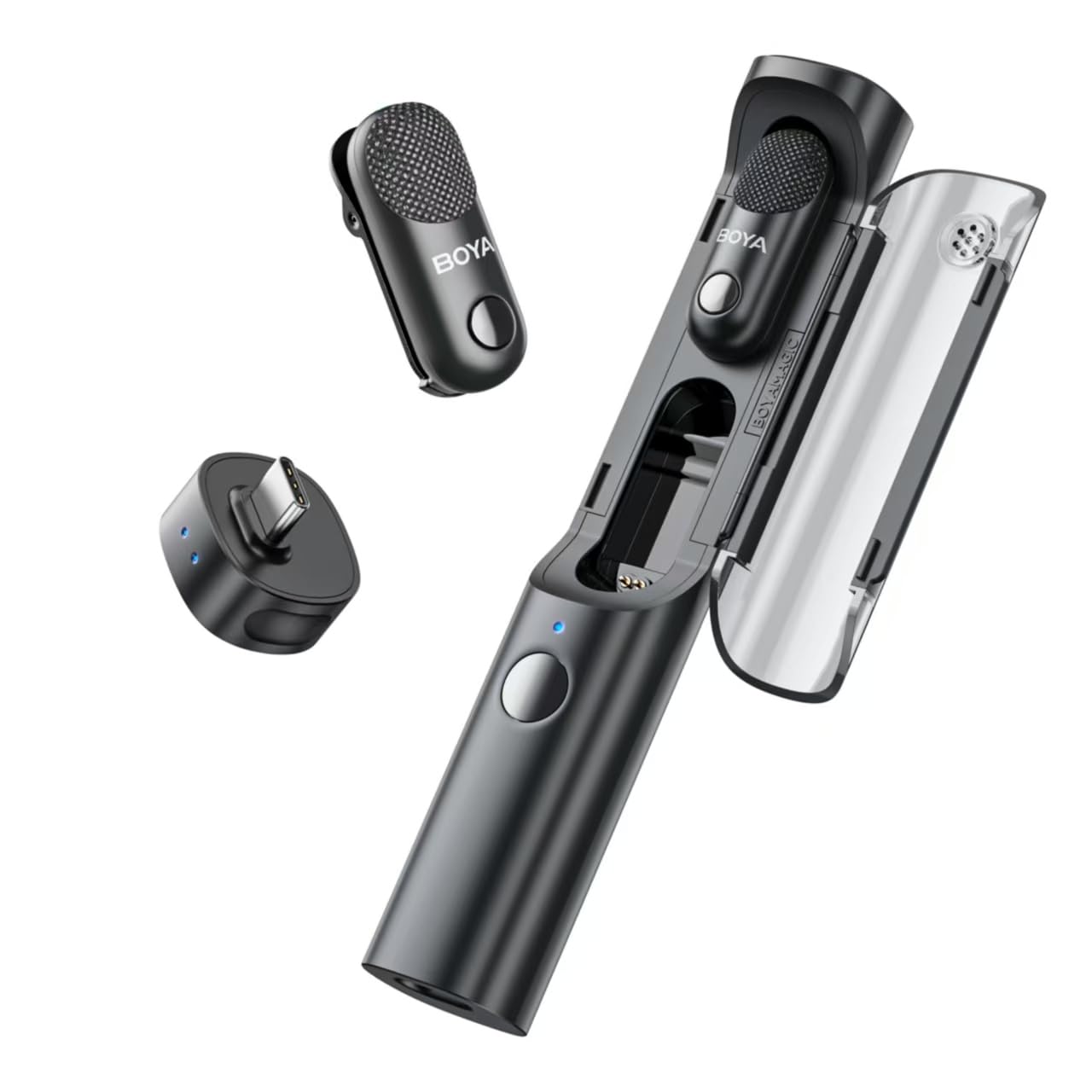 BOYA Magic | Wireless mic for YouTube | Mic Wireless | Microphone for Video Recording | Interview Microphone | Microphone for vlogging | 4 Form-in-1 Mic, 48kHz/24bit, APP Control, 328ft Range.