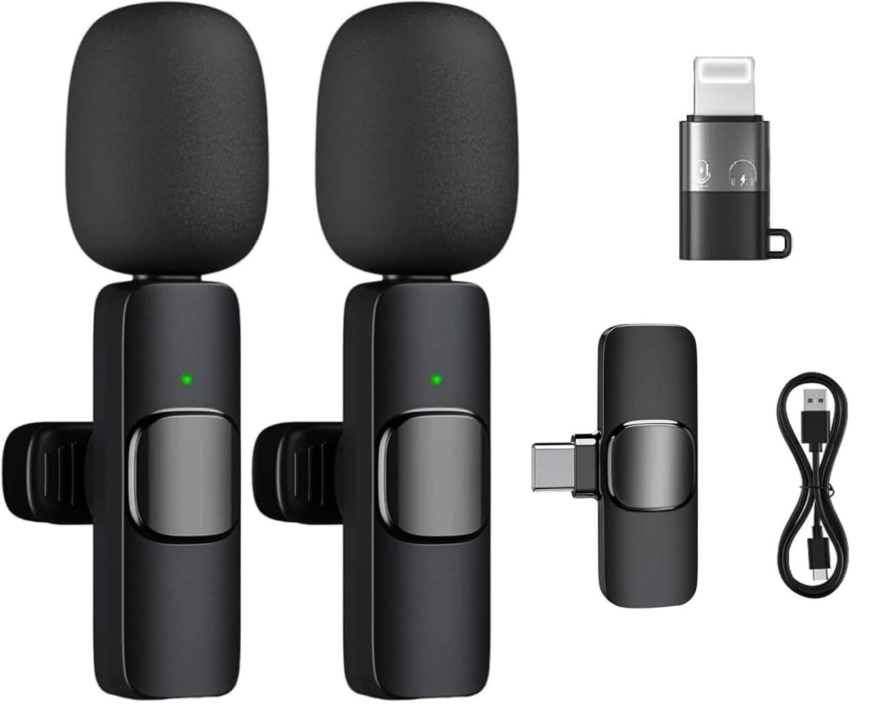 Luteti Mini Microphone for Video Recording Interview Podcast Vlog YouTube Tiktok Lapel Mic Plug and Play Wireless Mic Noise Reduction