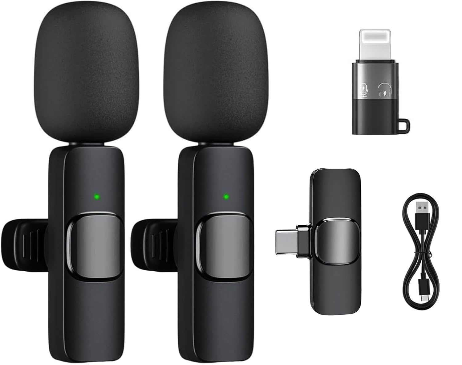 Luteti Mini Microphone for Video Recording Interview Podcast Vlog YouTube Tiktok Lapel Mic Plug and Play Wireless Mic Noise Reduction