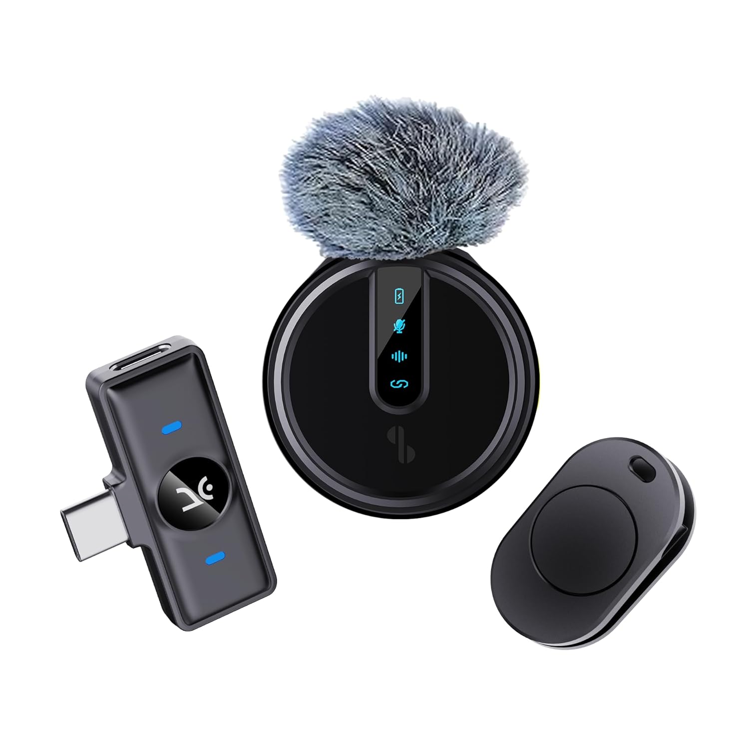 Kreo GoRec DOTS Ultra-Light Wireless Mic for YouTube, Vlogging & Mobile Content, Bluetooth Microphone for Youtubers, Magnetic Clip (Solo, Without Charging Case)