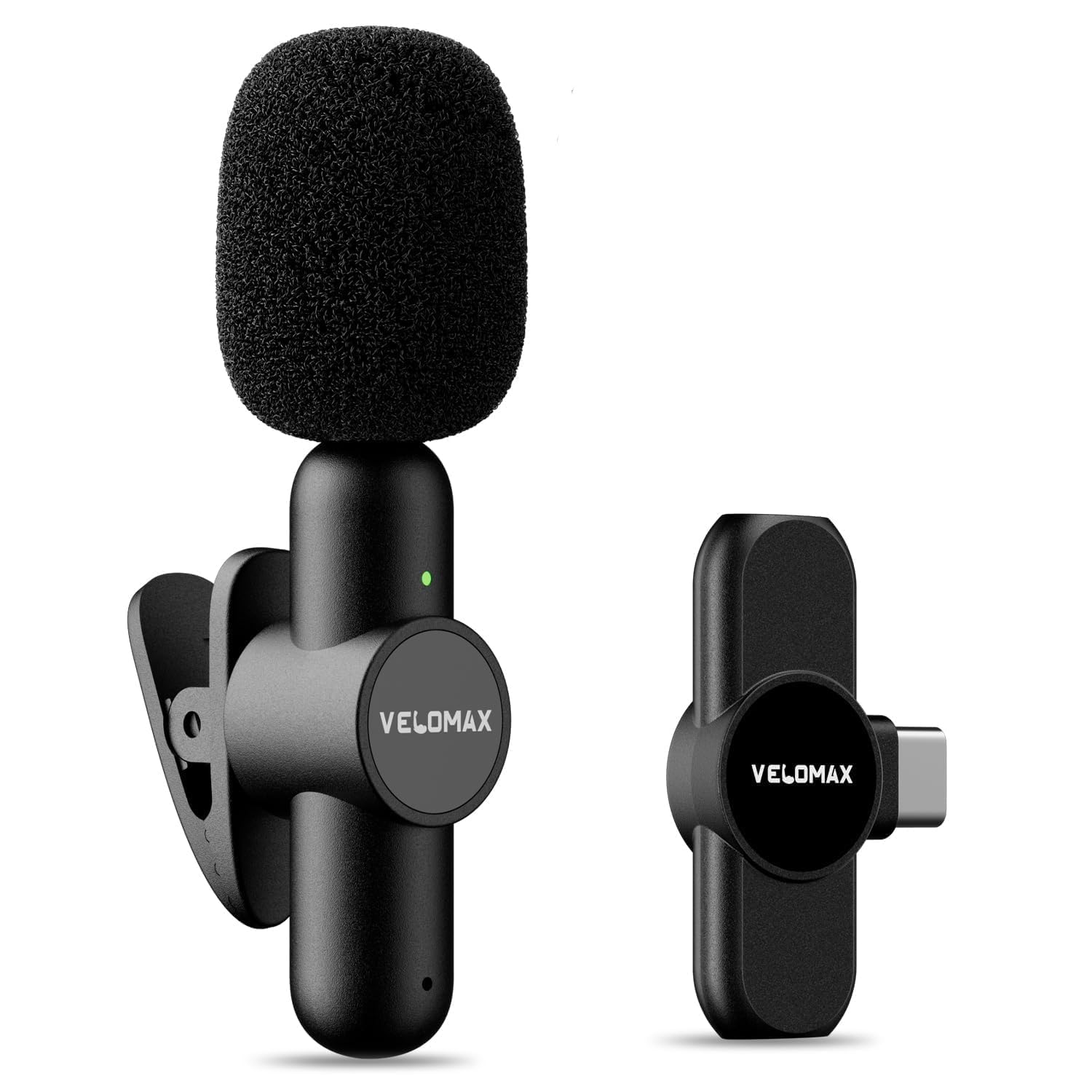 VELOMAX Wireless Microphone with Noise Reduction, Wireless Microphone 30-Meter Transmission Range,Ideal mic for YouTube Video Recording (Single Mic)
