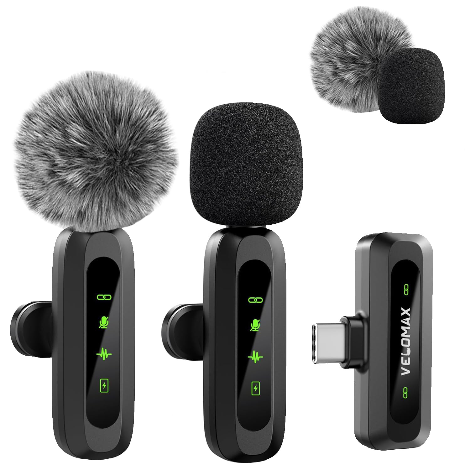 VELOMAX Mic for YouTube Wireless – Ultra-Clear Noise Reduction, 30M Stable Connection, Zero Latency, Plug & Play, Perfect Wireless mic for Youtubers Creators