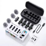 2026 Trending 4 in 1 Wireless Microphone, Noise Reduction Collar Mic with Charging Case, Wireless 4-Mic & 1 Receiver for Video Recording, YouTube, Facebook, Live Stream for All Type C Android & iPhone