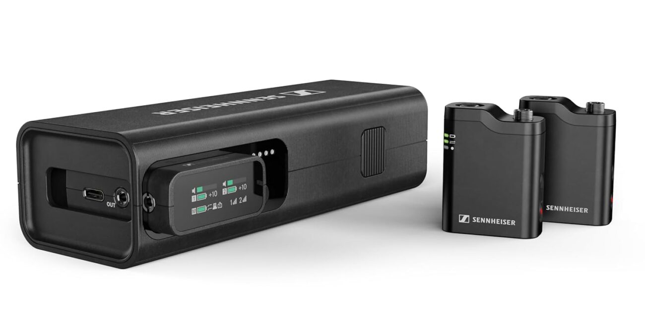 Sennheiser Profile Wireless All-in-One Microphone System (2TX + 1RX) with Multi-Function Charging Bar, Internal Recording & Safety Track, Compatible with iPhone, Android, Camera & Laptop