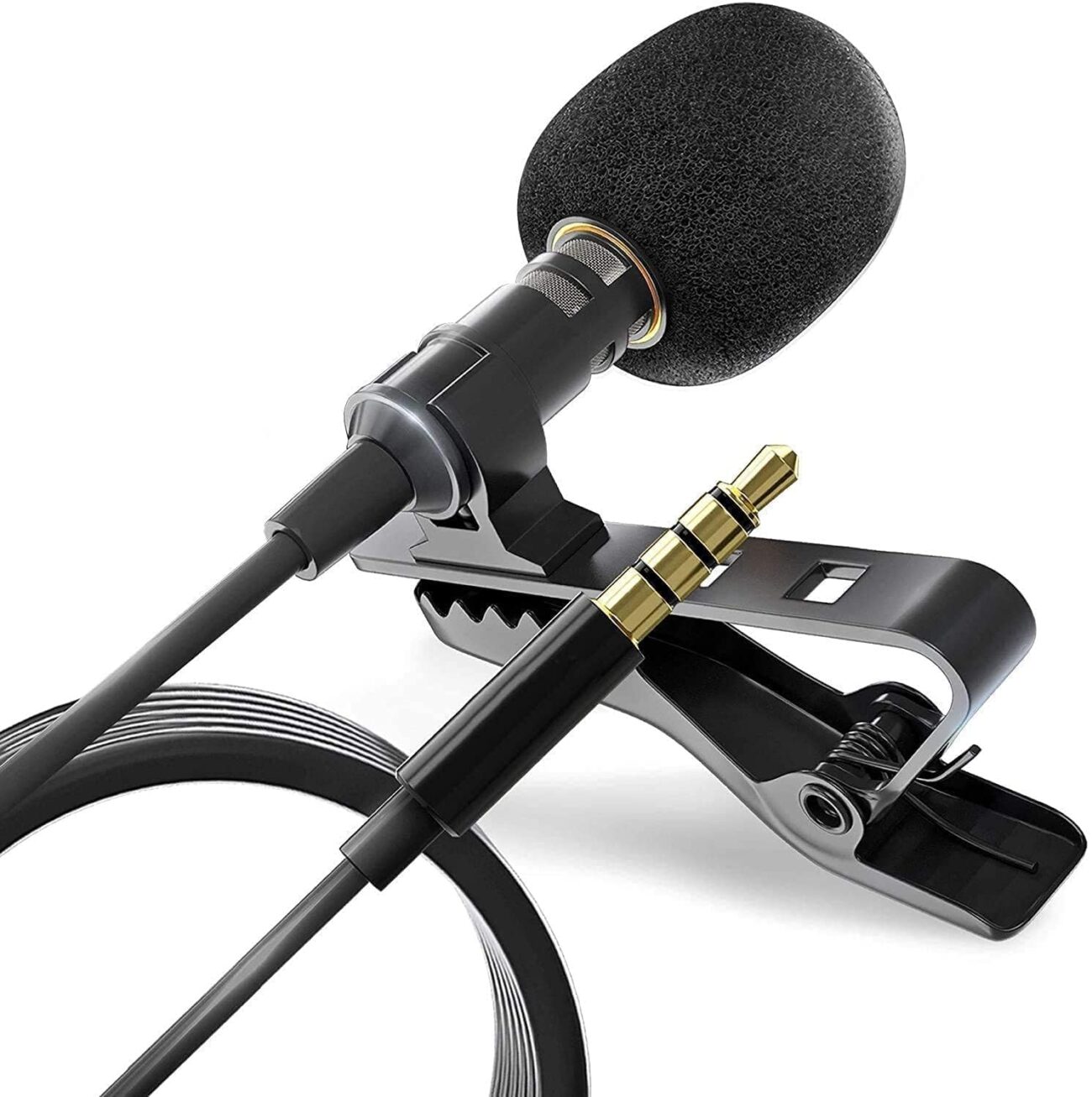 DDLC Collar mic 1.5m Wired Dynamic Voice Recording Microphone for Singing YouTube Smartphones Condenser Lavalier Mike for Online Classes Travel Videos Vlog Mobile Phone Smule Starmaker