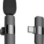 TOURISTIANO Wireless Collar Mic for Type-C Android Cell Phone,Tablets & iPhone Supported Lavalier (Lightning (Lightning 1 Mic)