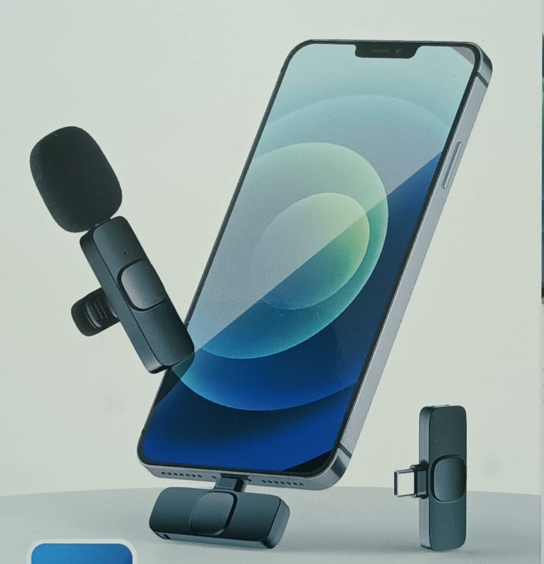 akari K8 Wireless Microphone for Type C Android Mobile Phones & iPhones Plug and Play with Noise Reduction