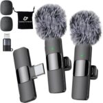 GADGETSWEAR AI K9 Furry Dual Wireless Lavalier Microphone for Android iPhone | Collar Mic with Type-C, Lightning, USB Noise Cancelling Fur, Vlog for YouTube, Interviews, Reels, Video Recording