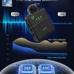 CASON SX8 Wireless Mic for You Tube & Content Creators with Ultra Noise-Cancelling Feature and 20m Long Range Microphone for Vlogging with iPhone/Android Devices(2 Mic)