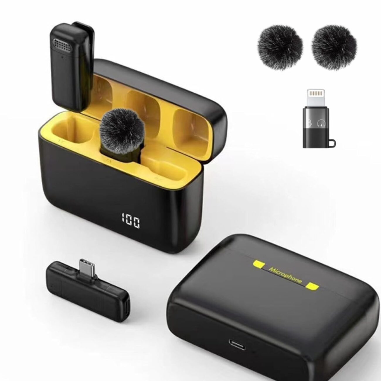 ARVOX Wireless Microphone with AI ANC Noise Cancellation – Clip-On Collar Mic for iPhone & Android | 48H Battery, 65ft Range | Wireless Mic for YouTube, Vlogging & Video Recording