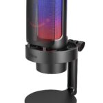 FIFINE AmpliGame Gaming Microphone, USB PC Mic for Streaming, Podcasts, Recording, Condenser Computer Desktop Mic on Mac/PS4/PS5, with RGB Control, Mute Touch, Headphone Jack, Pop Filter, Stand-A8