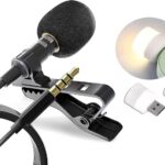 Collar Clip Microphone Omnidirectional Mic with Easy Clip On System Perfect for Recording YouTube/Interview/Video Conference/Podcast/Android.