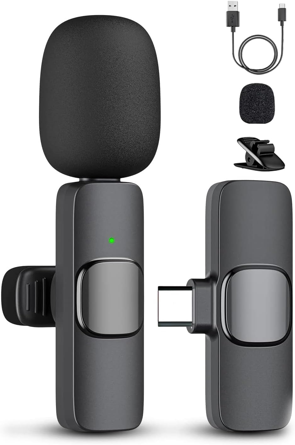SKYCELL Wireless Collar Mic – Perfect Wireless Microphone for Youtubers, Mobile Recording, Teaching & Presentations with Built-in Speaker (K8)